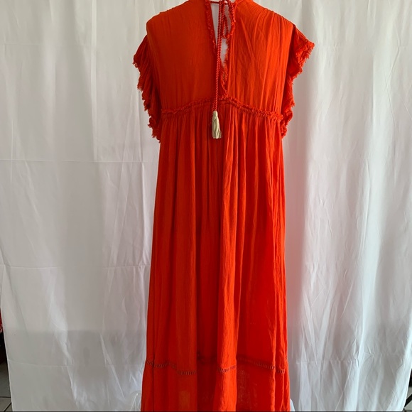 Free People Red Will Wait 4 You Embroidered Dress - Picture 9 of 13